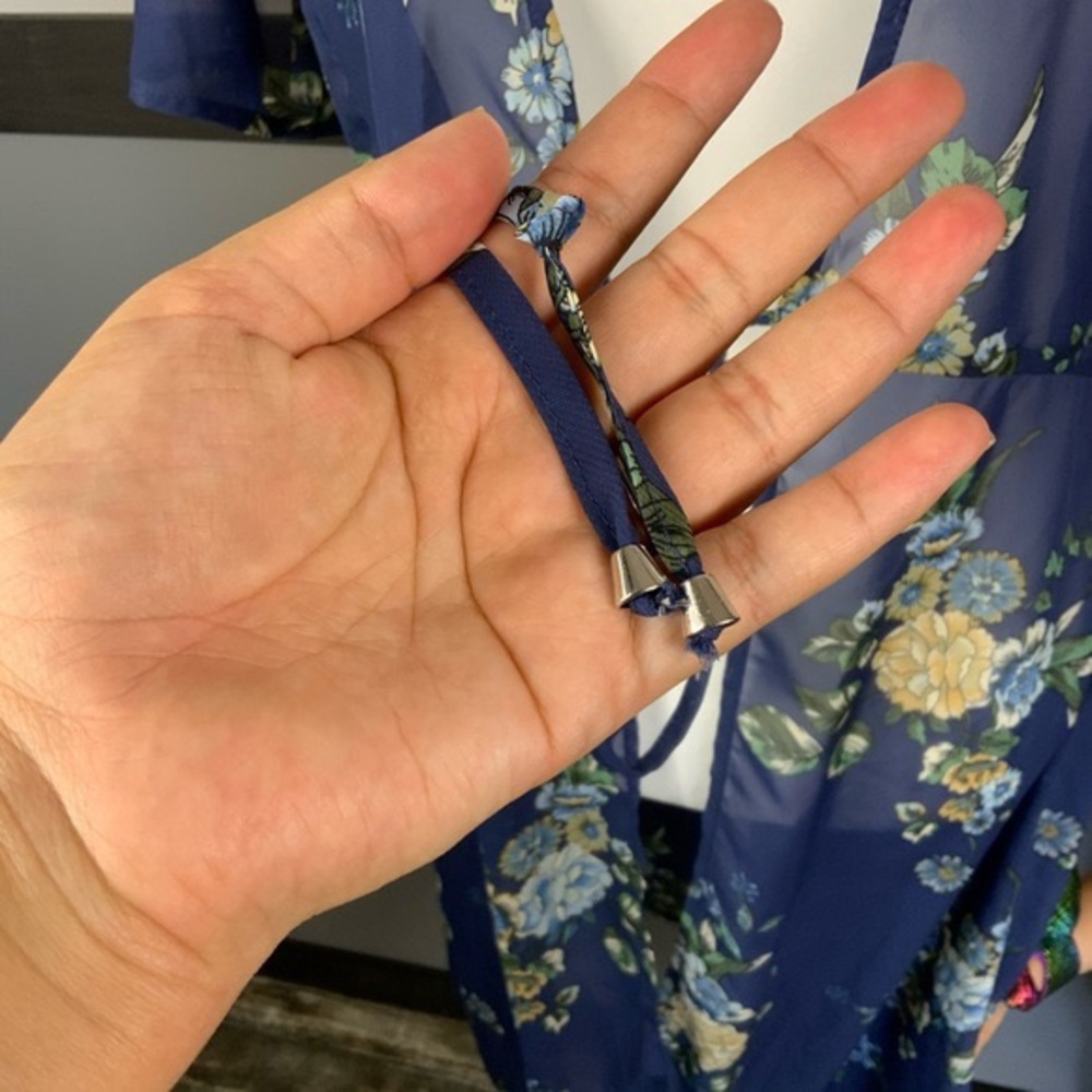 JANETCHUNG tie front long cardigan floral print - Picture 11 of 14